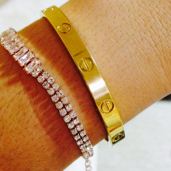 Gold Filled & Stainless Steel Bangle Size 19 6mm - Picture 7 of 8